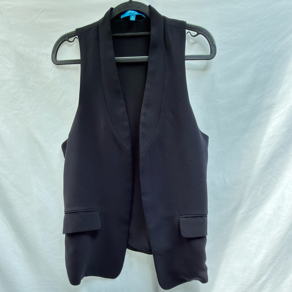 Derek Lam For Design Nation Sleeveless Open Front Vest Black Size Medium - Picture 4 of 9